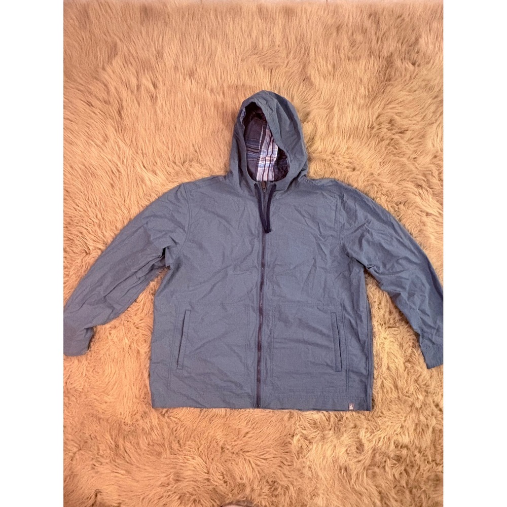 The North Face Mens Blue Hooded Full Zip Windbreaker Jacket XXL CEZ4 T495